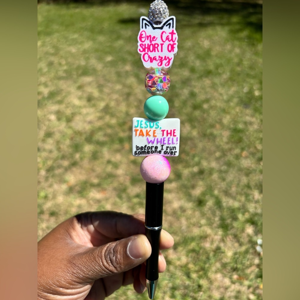 Colorful Novelty Pen “One Cat Short..” Custom Designed Pen